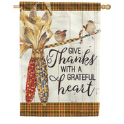 Carson Indian Corn Give Thanks House Flag
