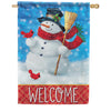 Carson Blustery Snowman House Flag