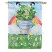 Carson Patterned Shamrock Basket House Flag