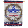 Carson Welcome Wreath House Flag
