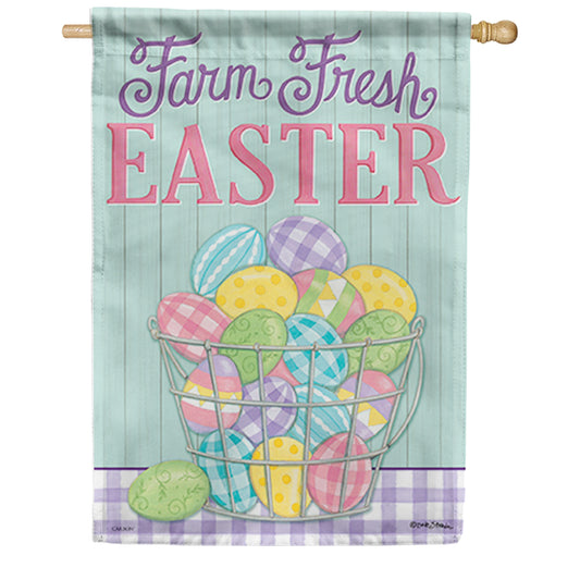 Carson Basket of Eggs House Flag