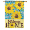 Carson Sunflowers on Blue House Flag
