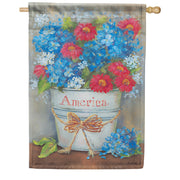 Carson America Flower Bucket House Flag