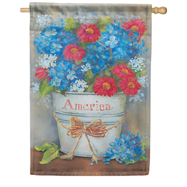 Carson Flower Bucket House Flag