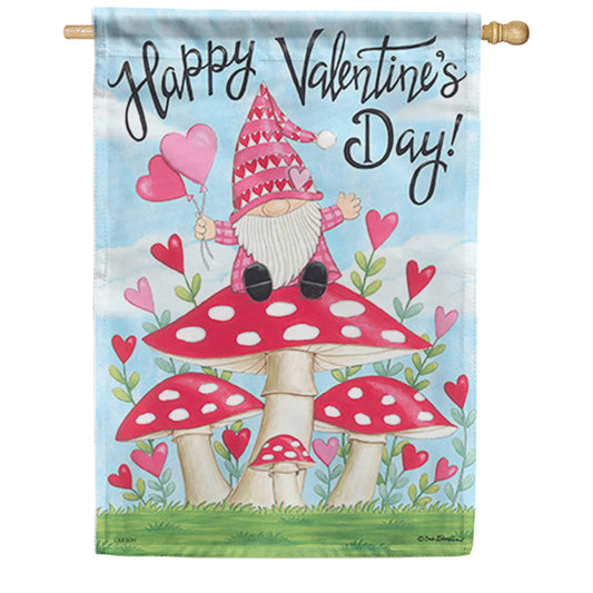 Carson Happy Valentine Gnome House Flag