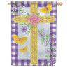Carson Floral Easter Cross House Flag