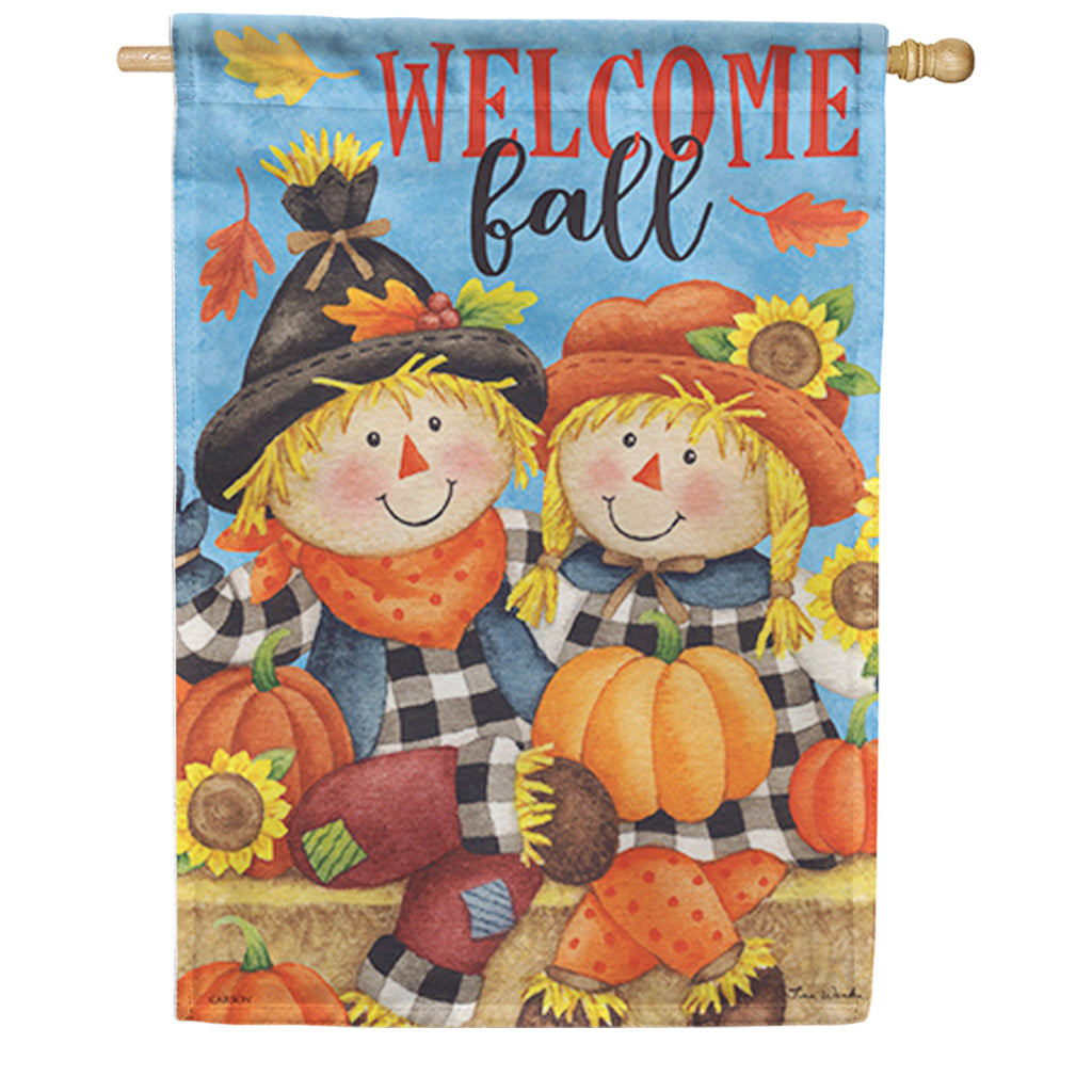 Carson Scarecrow Couple House Flag