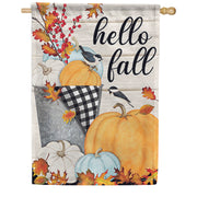 Carson Farmhouse Pumpkins House Flag