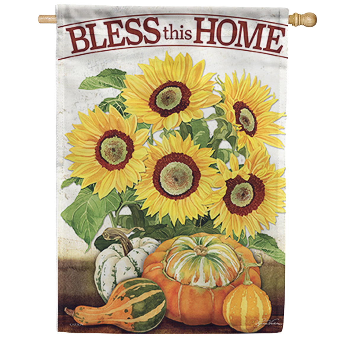 Carson Sunflowers & Gourds House Flag