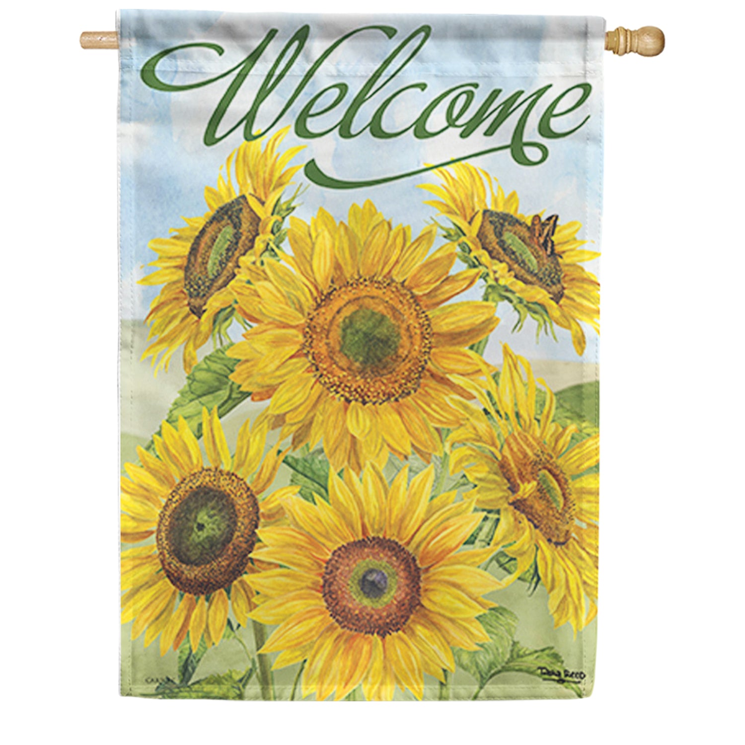 Carson Welcome Sunflowers House Flag