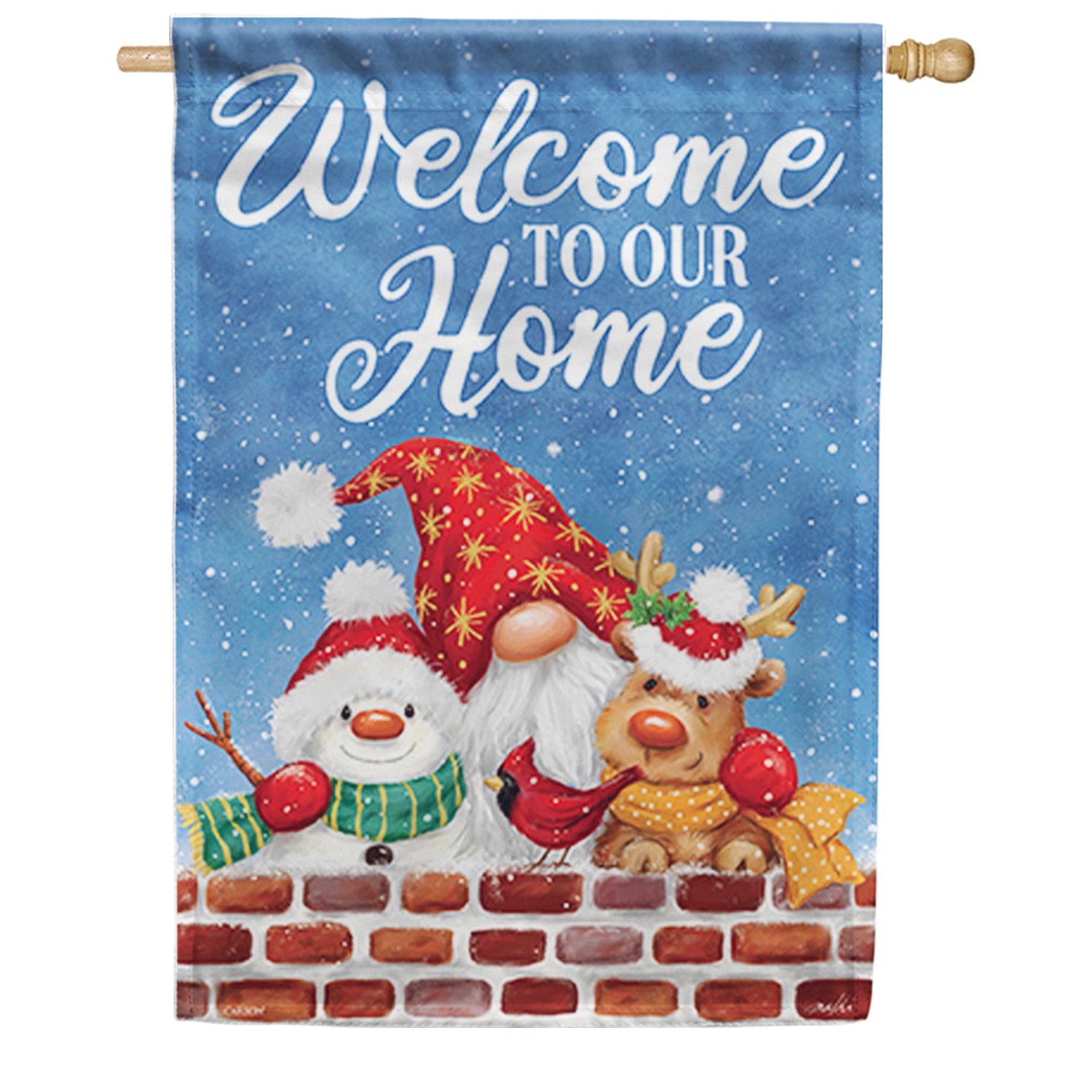 Carson Santa Gnome & Friends House Flag