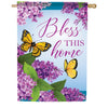 Carson Bless This Home Butterflies House Flag
