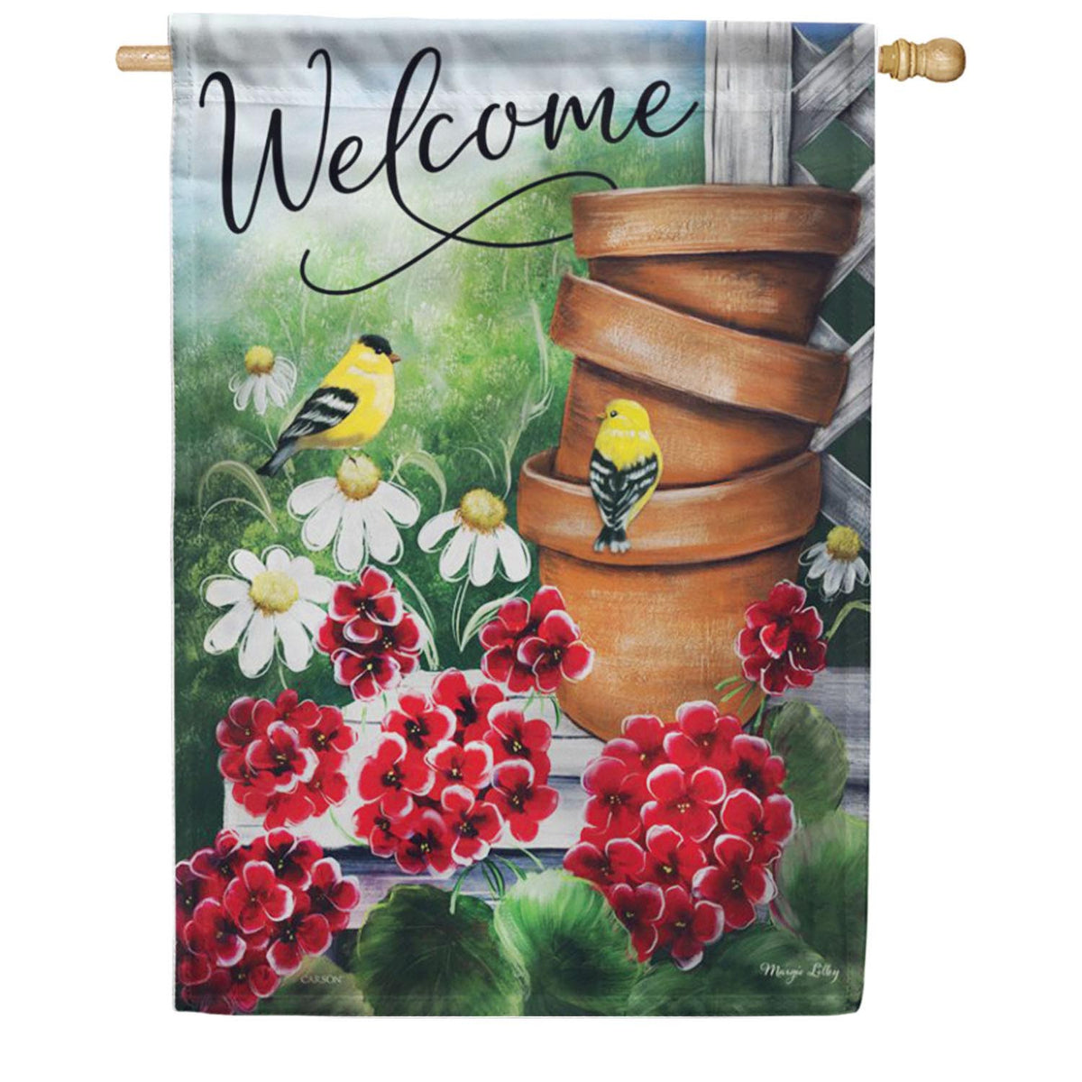 Carson Summer Geranium Pots House Flag