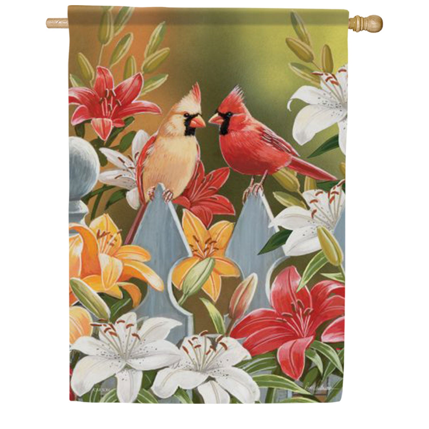 Carson Cardinal Pair House Flag
