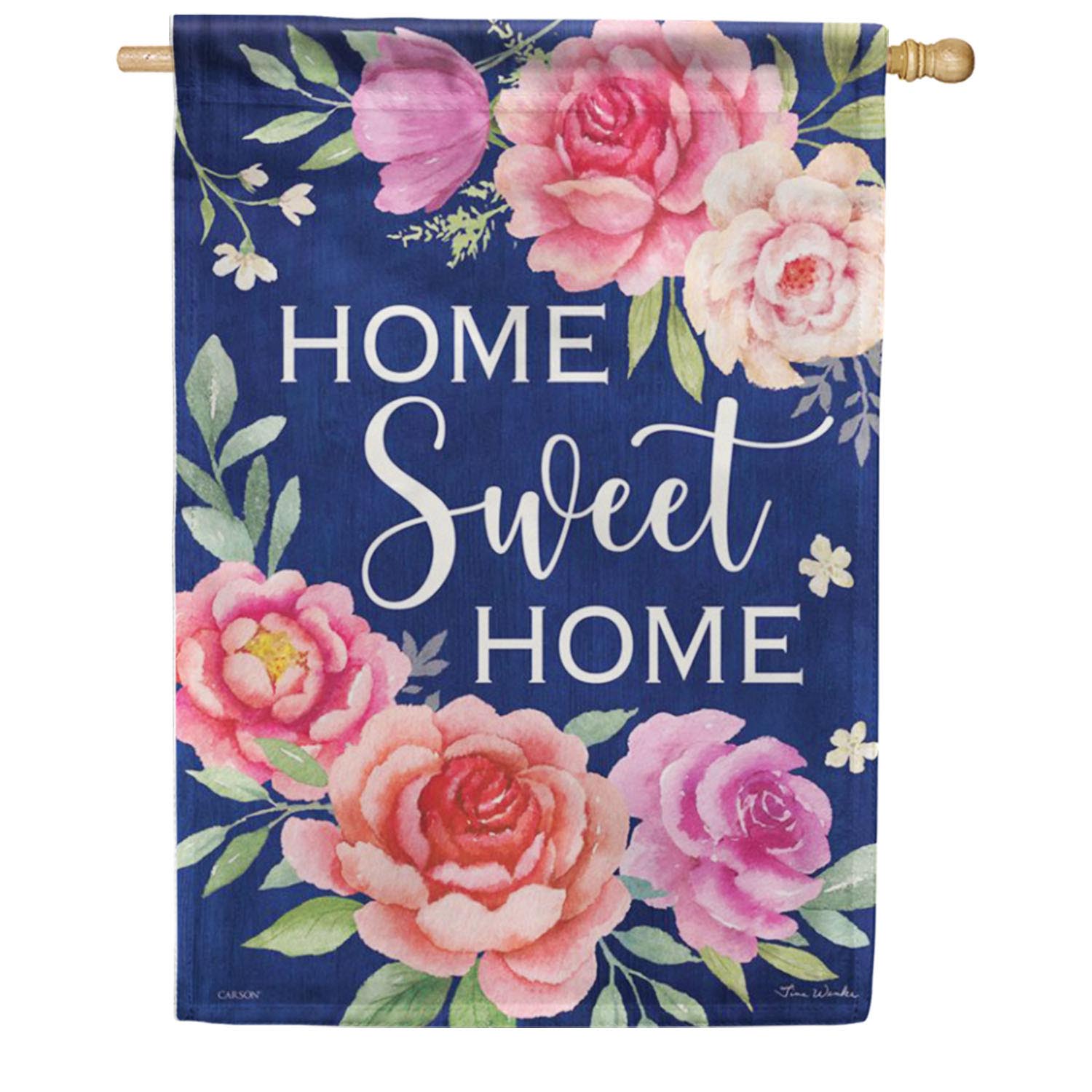 Carson Cabbage Roses House Flag