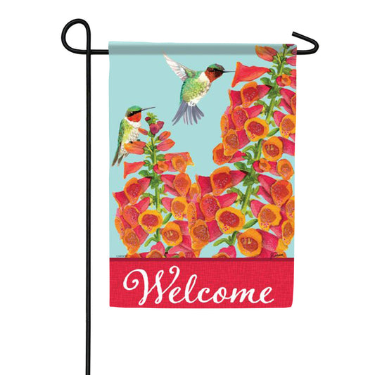 Carson Hummingbirds in Foxglove - Garden Flag