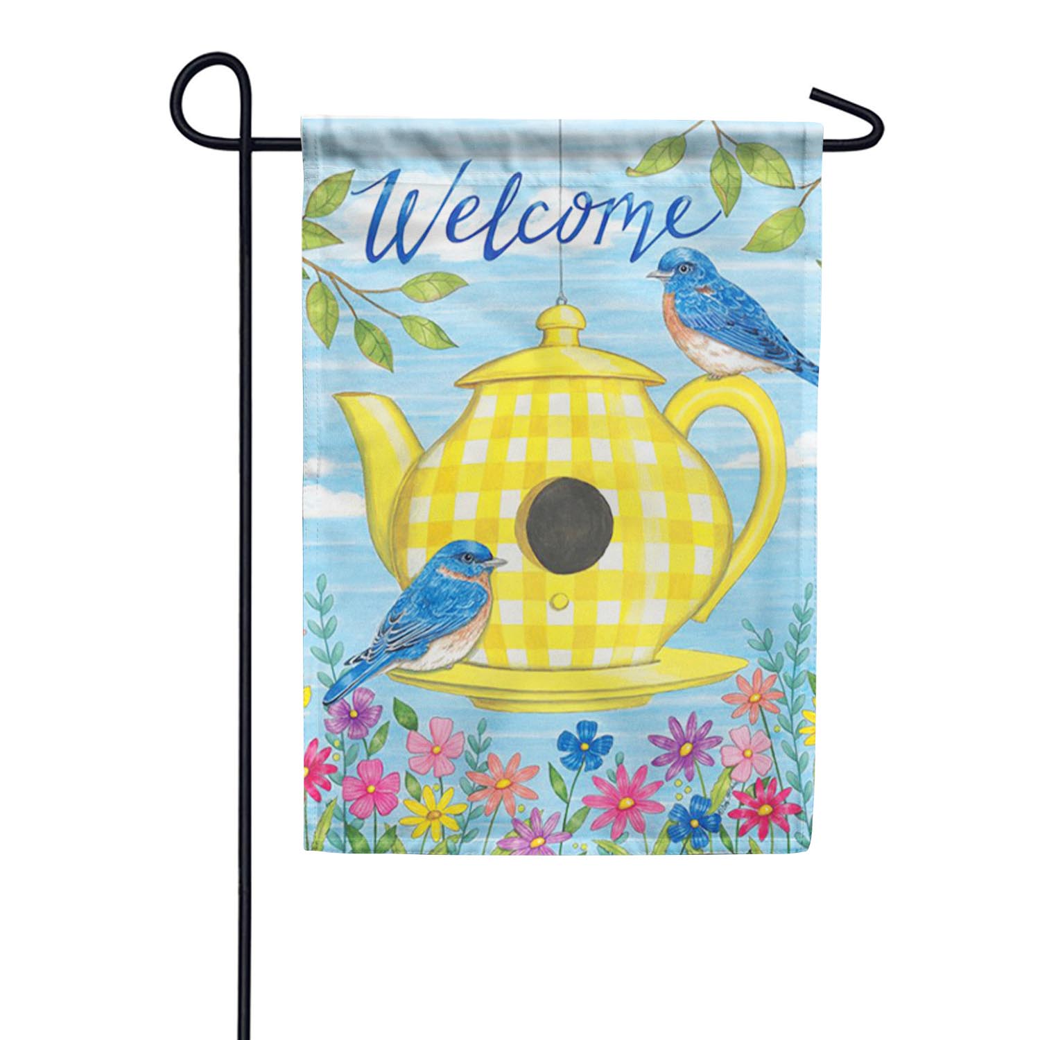 Carson Teapot Bluebirds Garden Flag