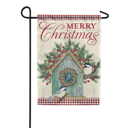 Carson Christmas Chickadee House Garden Flag