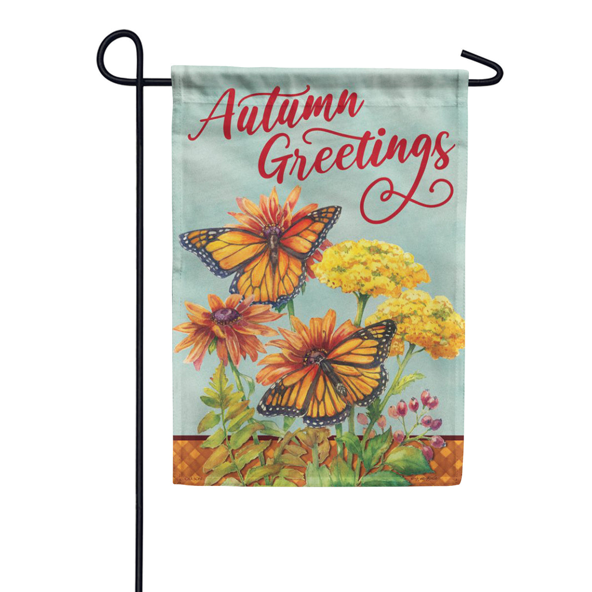 Carson Autumn Monarchs Glitter Trends Garden Flag