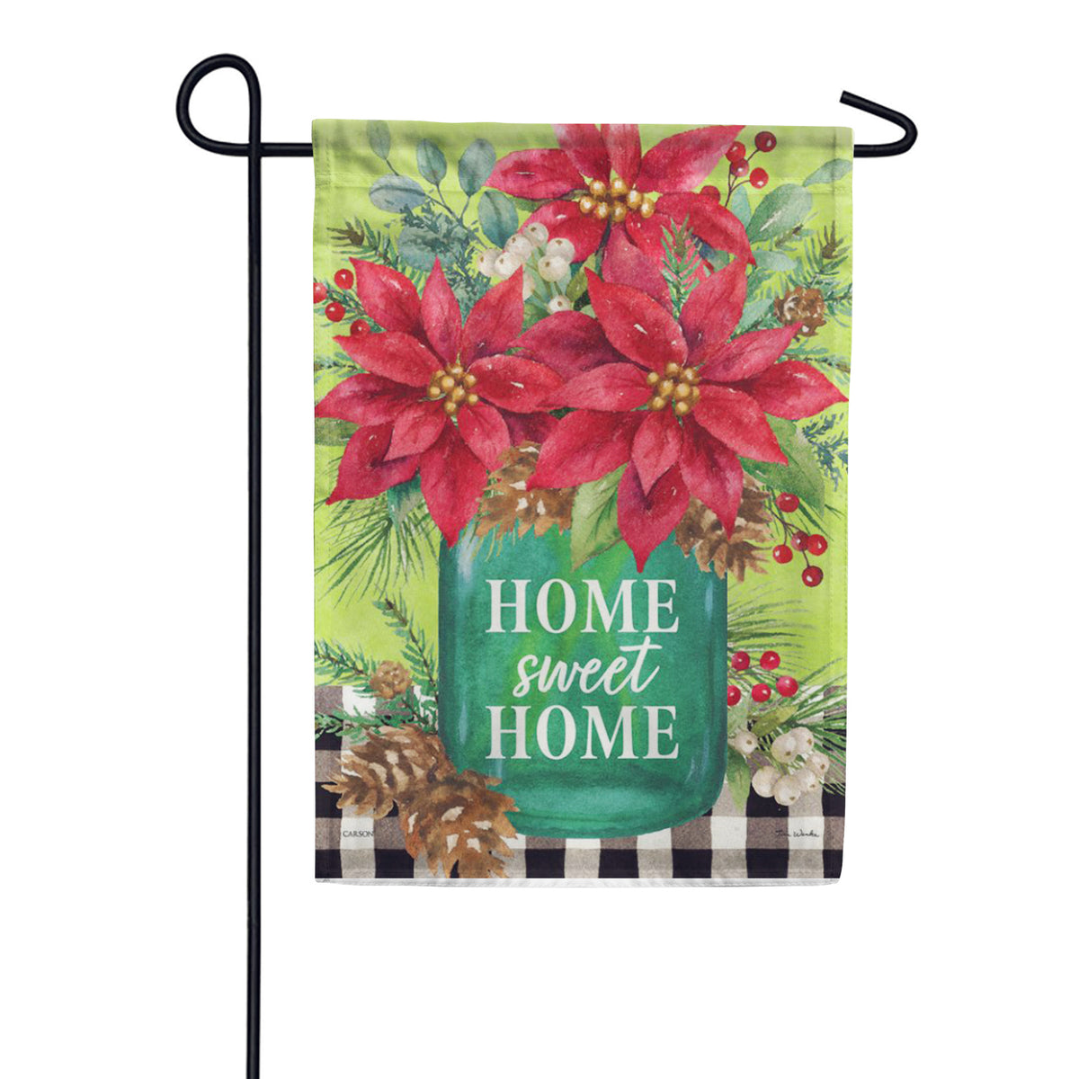 Carson Poinsettia Vase Garden Flag