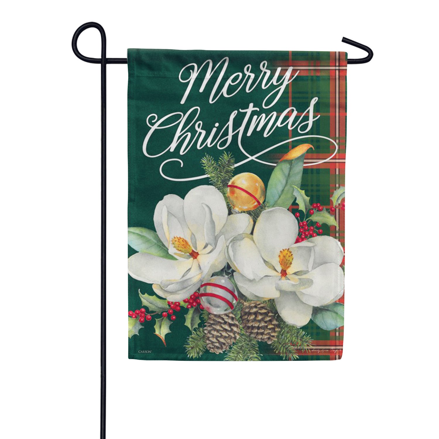 Carson Glittertrends Garden Flag - Elegant Christmas