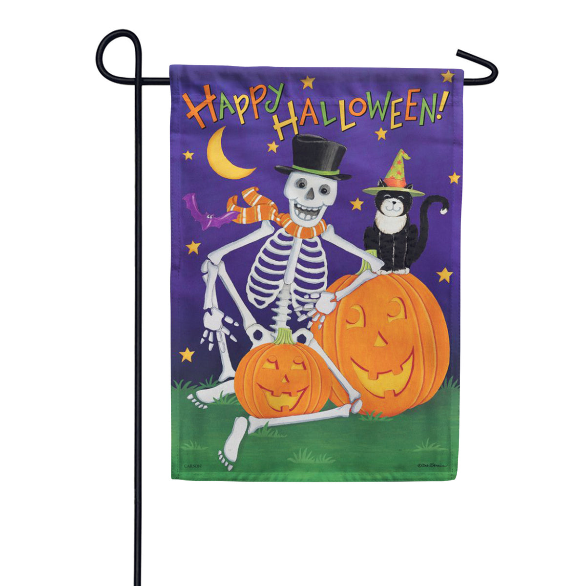 Carson Happy Skeleton Garden Flag