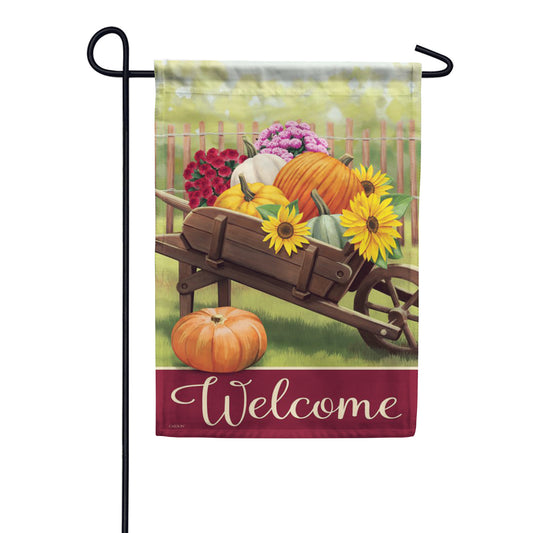 Carson Harvest Wagon Welcome Garden Flag