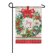 Carson Garden Flag - Peppermint Holly Wreath