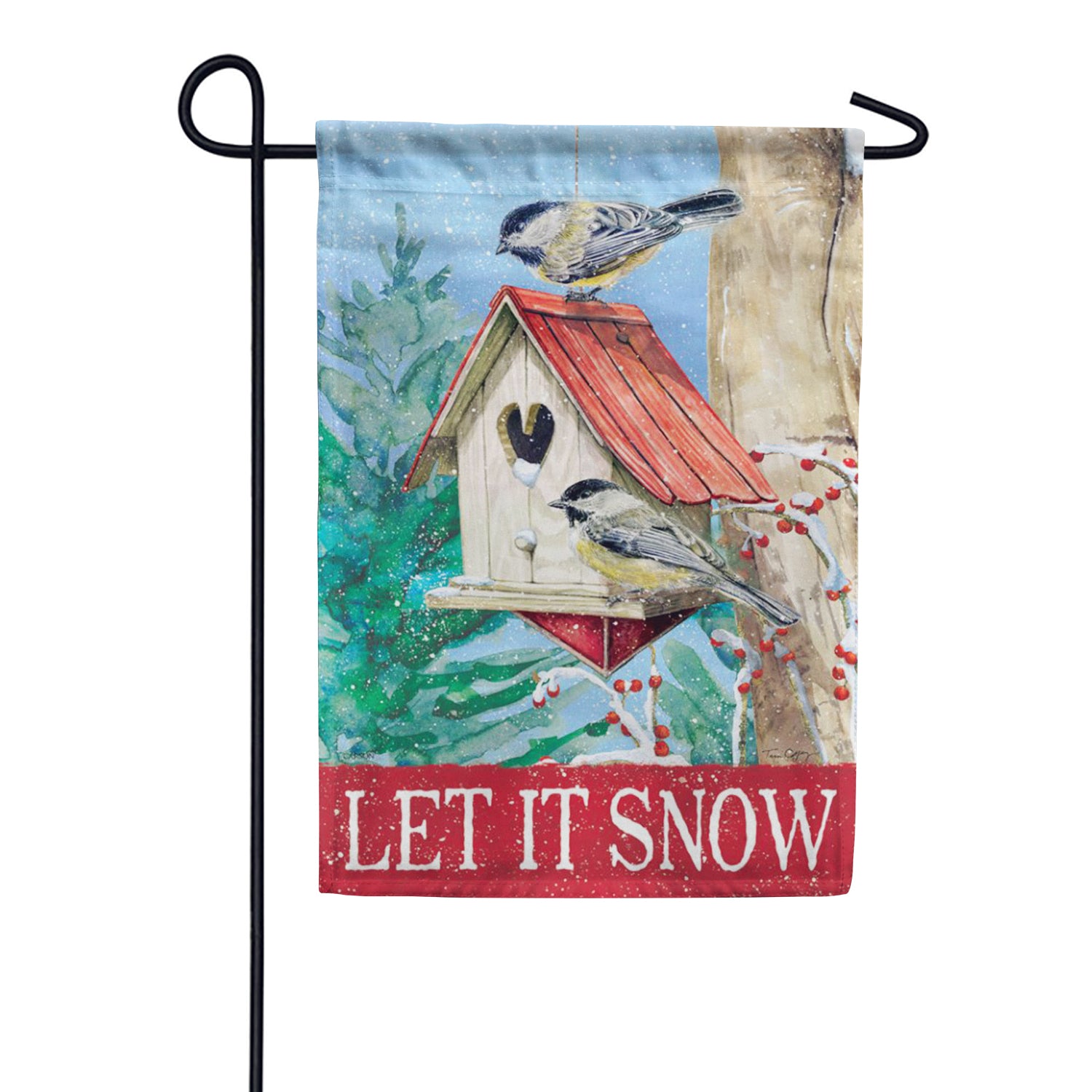 Carson Garden Flag - Red Roof Birdhouse