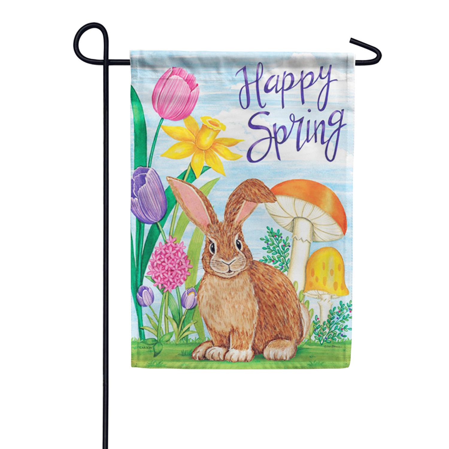 Carson Happy Spring Bunny Garden Flag