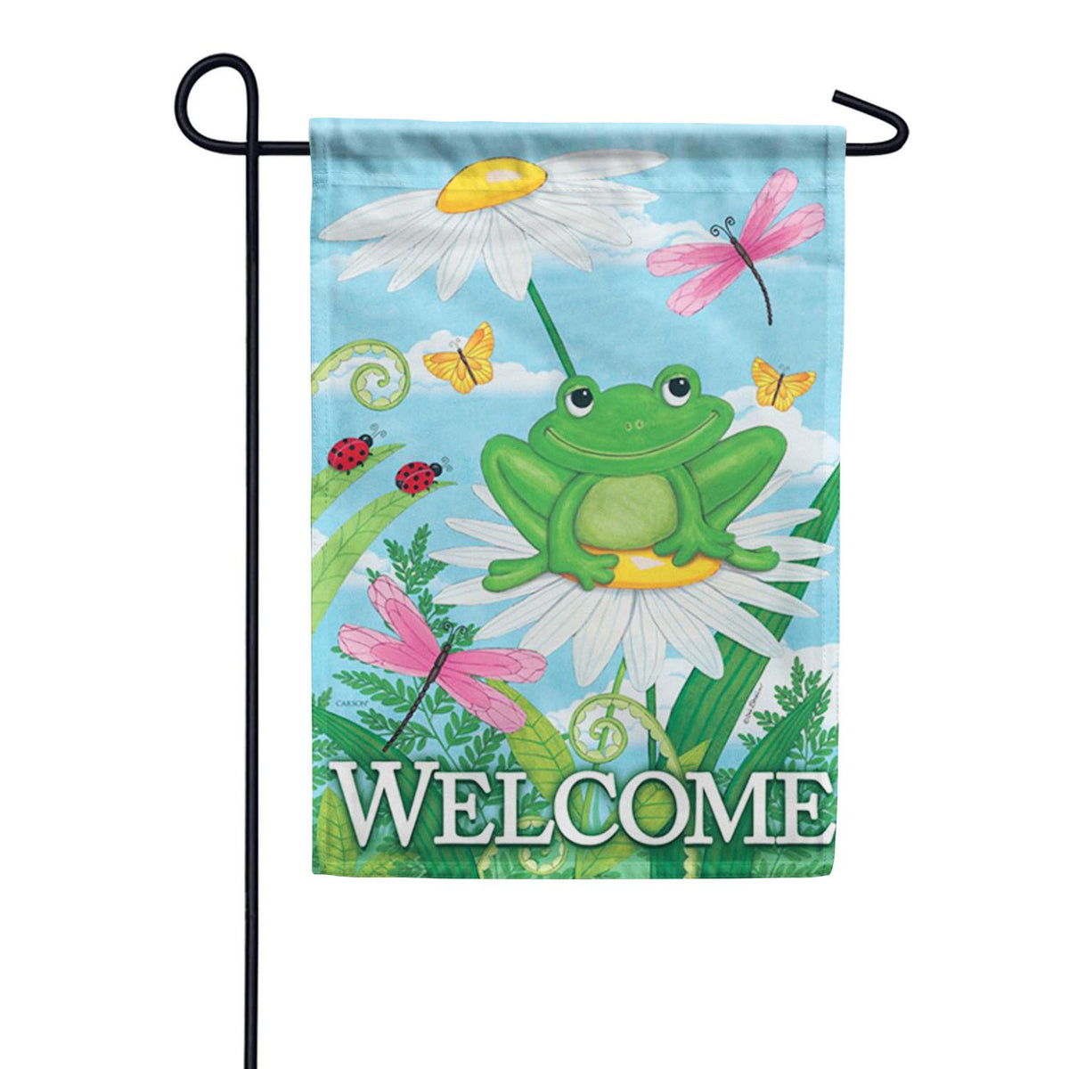 Carson Welcome Frog Garden Flag