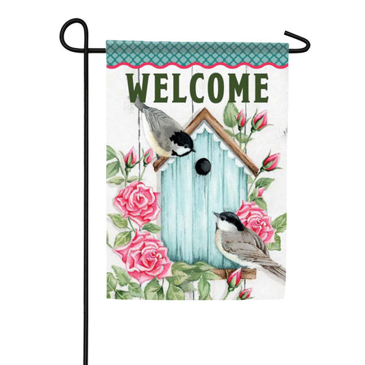 Carson Chickadees & Birdhouse Garden Flag