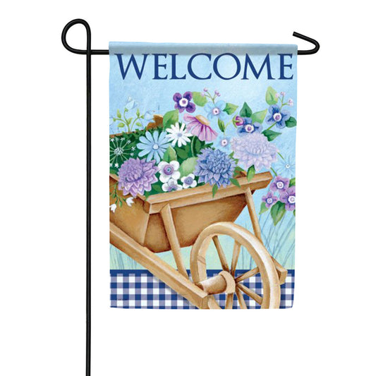 Carson Wheelbarrow & Flowers Garden Flag