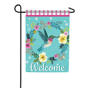 Carson Hummingbird Wreath Garden Flag