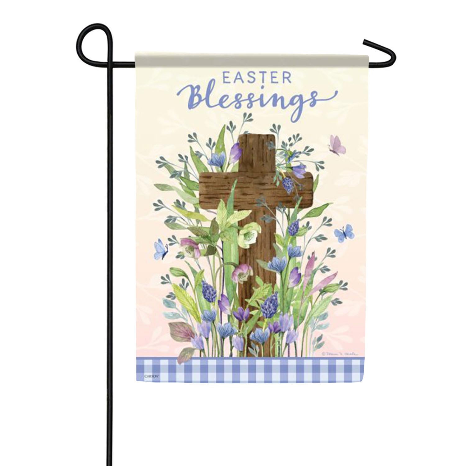 Carson Easter Blessings Cross Garden Flag