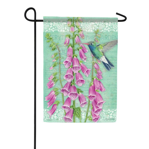 Carson Hummingbird & Foxglove Garden Flag