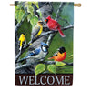 Carson Songbirds on Birch Branches House Flag