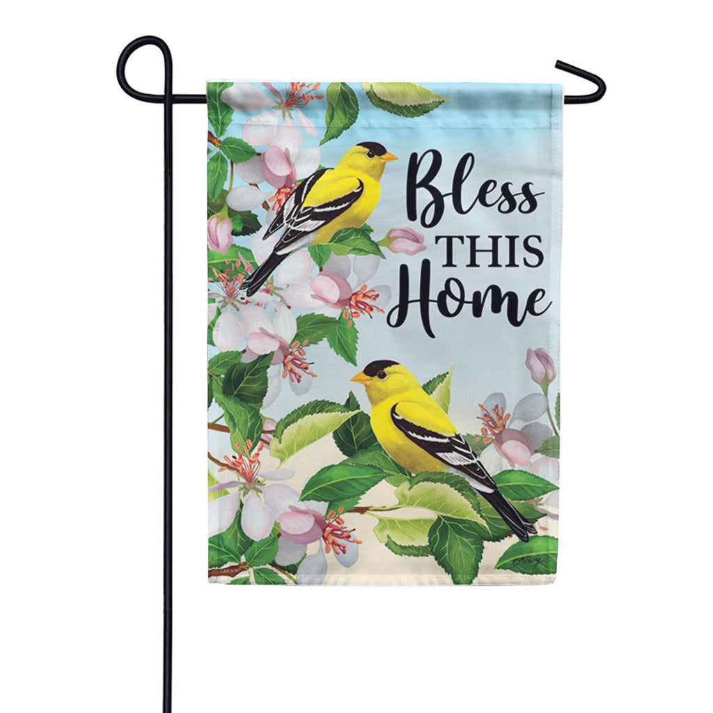 Carson Bless This Home Goldfinches Garden Flag