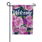 Carson Purple Roses Garden Flag