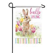 Carson Hello Spring Bunny Garden Flag