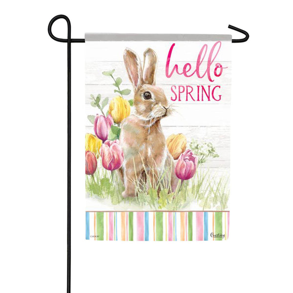 Carson Hello Spring Bunny Garden Flag