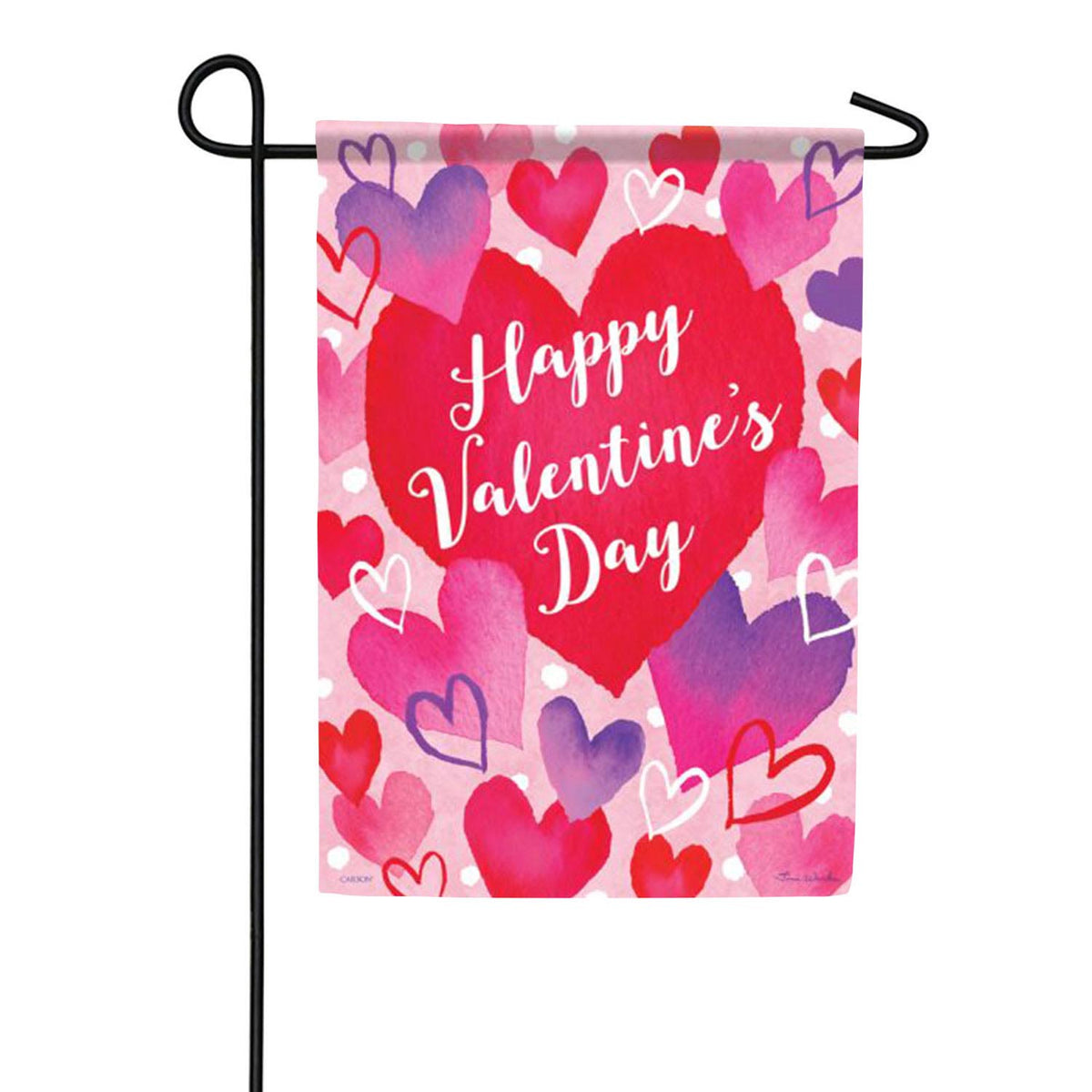 Carson Watercolor Hearts Garden Flag