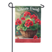 Carson Geranium Basket Garden Flag