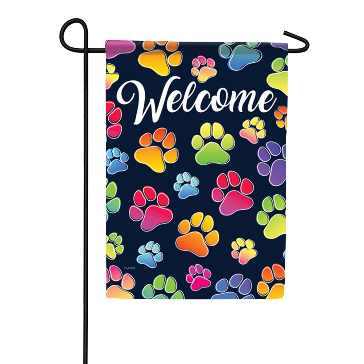 Carson Welcome Paw Prints Garden Flag