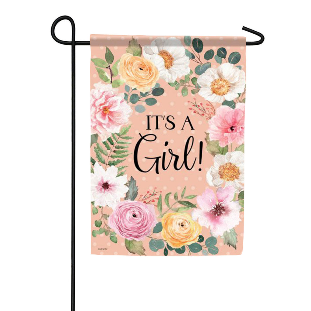 Carson It's A Girl! Garden Flag