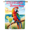 Carson 5 O'Clock Somewhere House Flag