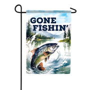 Carson Gone Fishin' Garden Flag