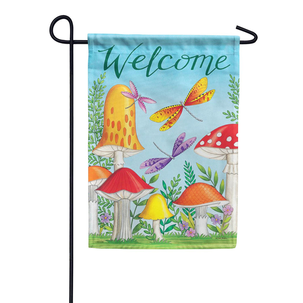 Carson Welcome Mushrooms Garden Flag