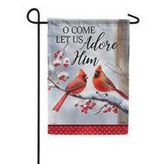 Carson Adore Him Cardinal Garden Flag