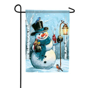 Carson Snowman Songbird Garden Flag